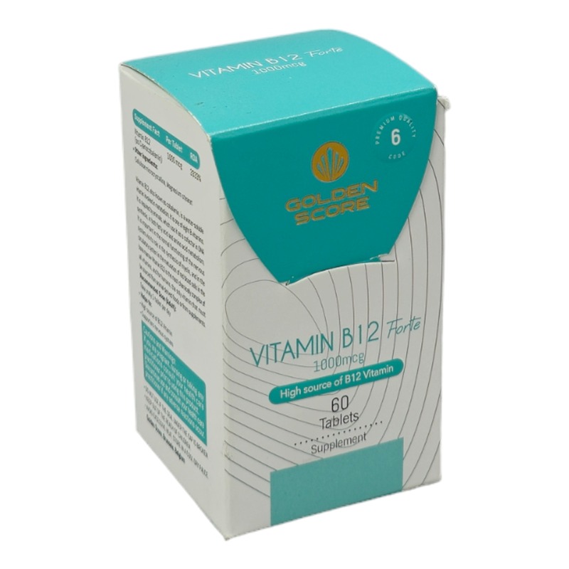 قرص ویتامین ب12 فورته 1000 میکروگرم گلدن اسکور 60 عدد