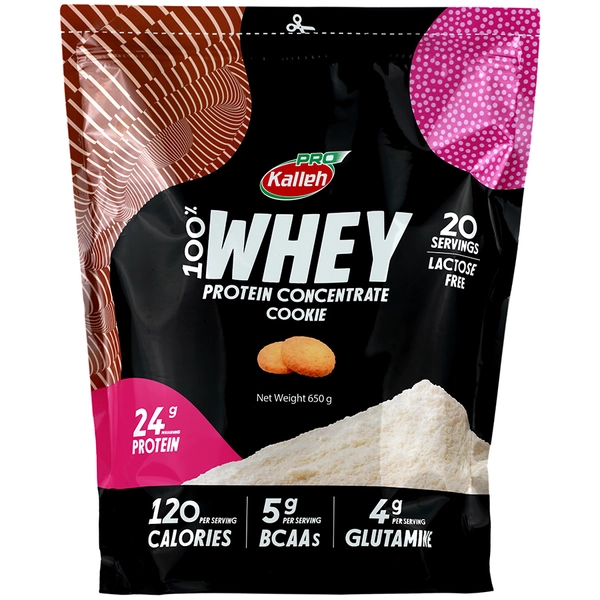 پودر پروتئین وی 100 درصد کاله پرو 650 گرم کوکی