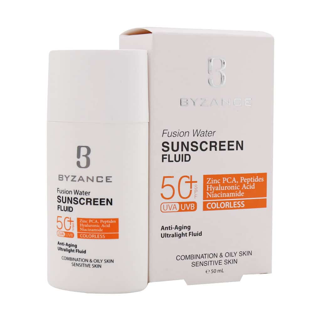 فلوئید ضد آفتاب فیوژن واتر SPF50 بیزانس 50 میلی لیتر