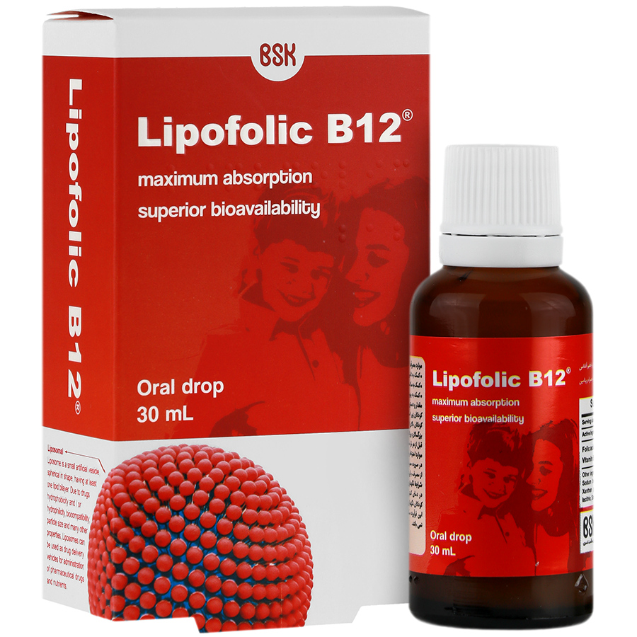 قطره خوراکی لیپوفولیک B12 بی اس کی 30 میلی لیتری