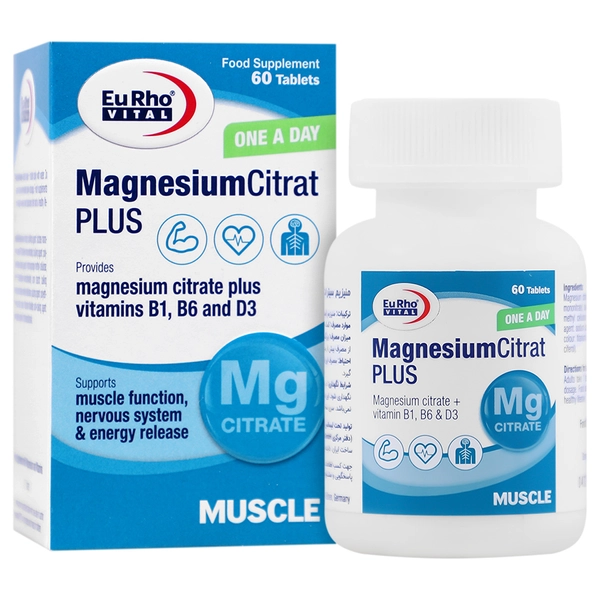 قرص یوروویتال منیزیم سیترات پلاس 60 عدد