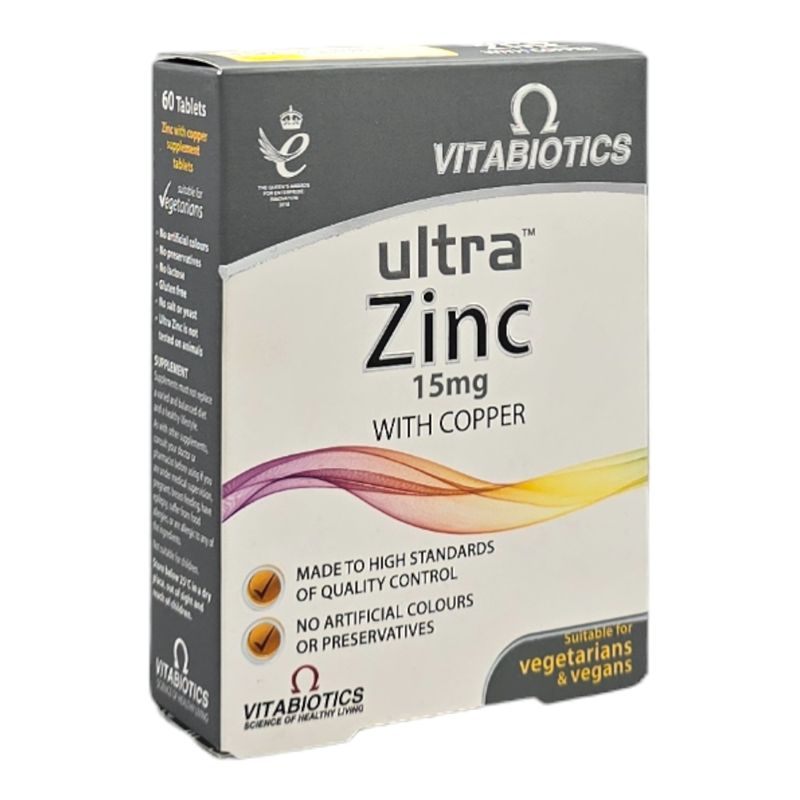 قرص اولترا زینک 15 میلی گرم ویتابیوتیکس 60 عدد