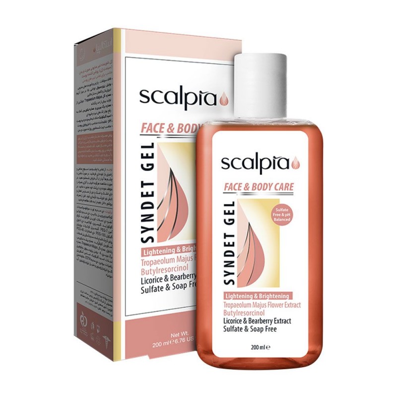 ژل روشن کننده غیر صابونی صورت و بدن اسکالپیا 200 میلی لیتر