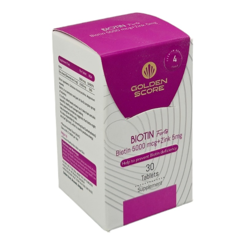قرص بیوتین فورته 5000 میکروگرم گلدن اسکور 30 عدد