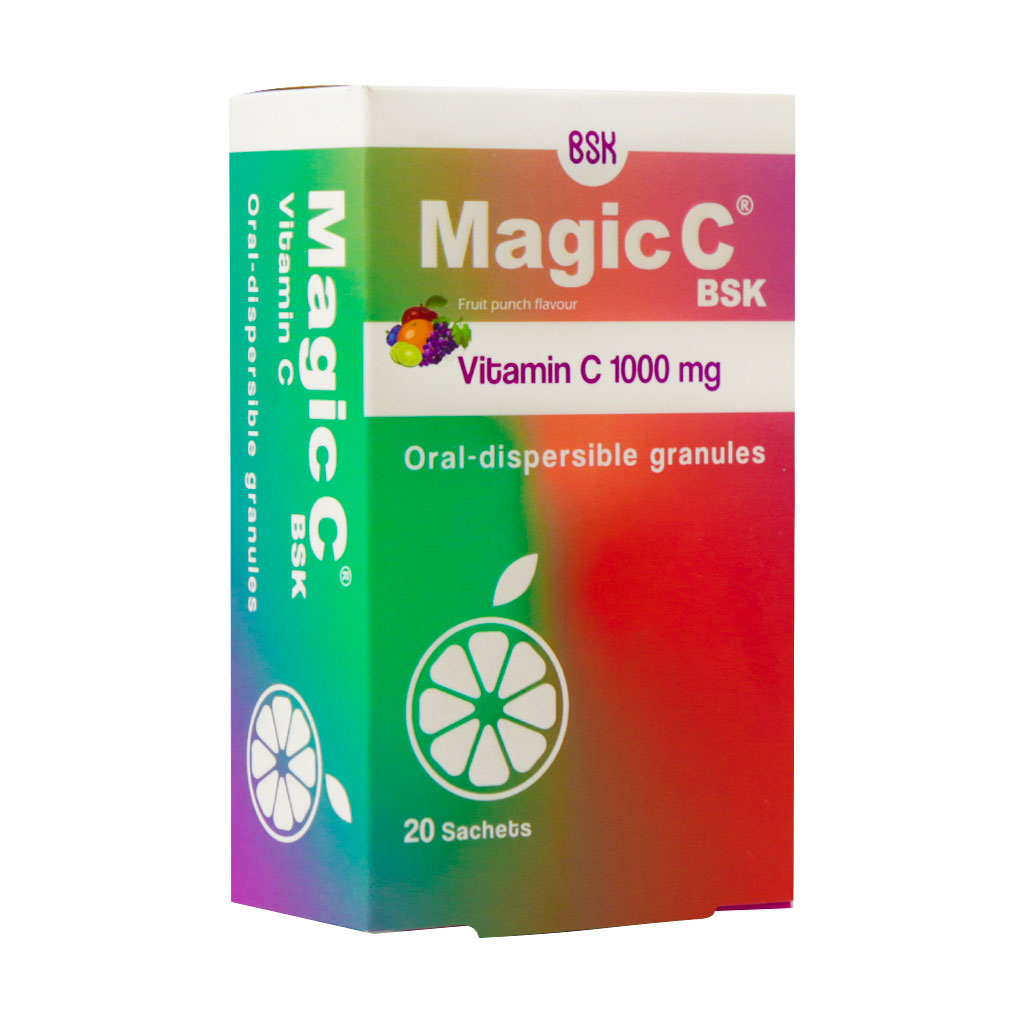 ساشه مجیک ویتامین C 1000 میلی گرم بی اس کی 20 عدد