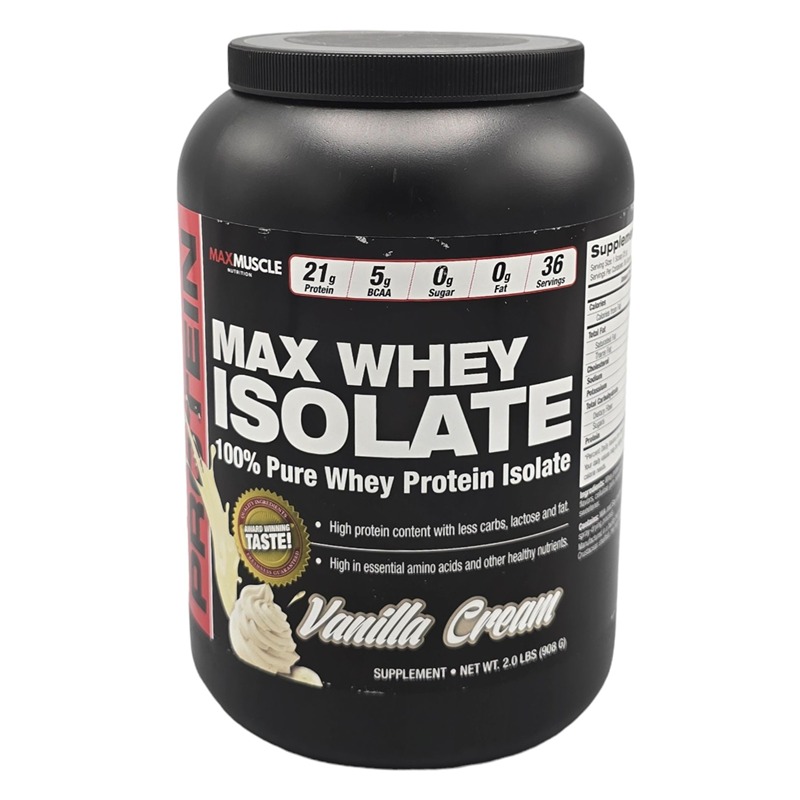 پودر پروتئین مکس وی ایزولیت مکس ماسل 908 گرم