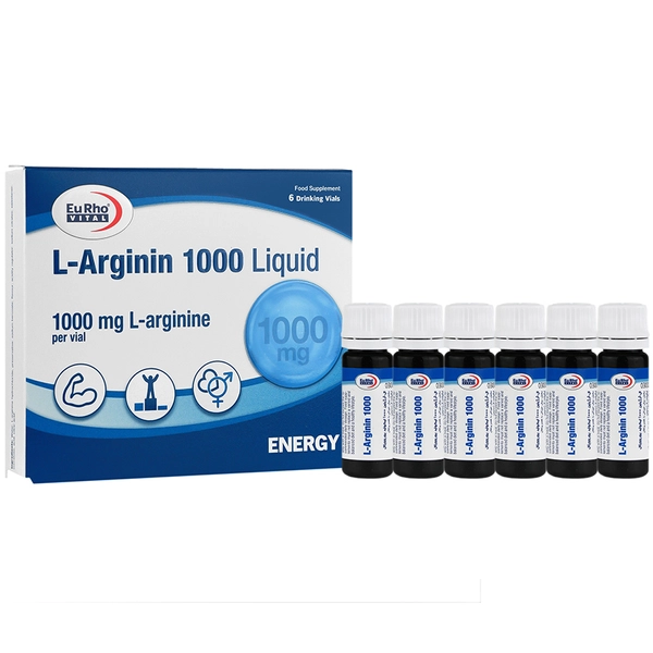 ویال خوراکی ال آرژنین 1000میلی گرم یوروویتال 6 عدد