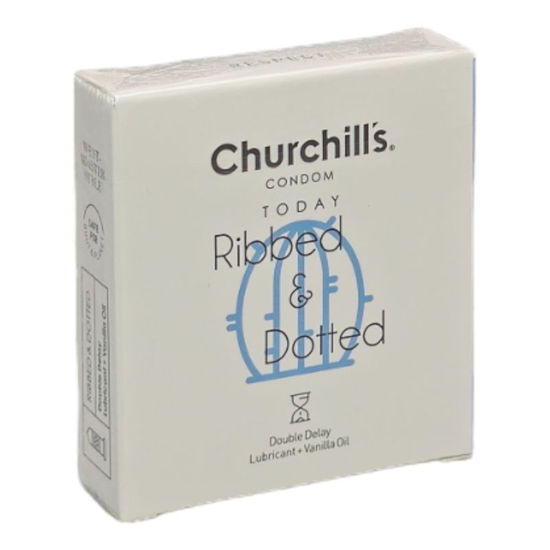 کاندوم تاخیری خاردار و شیاردار با اسانس وانیل و روان کننده چرچیلز