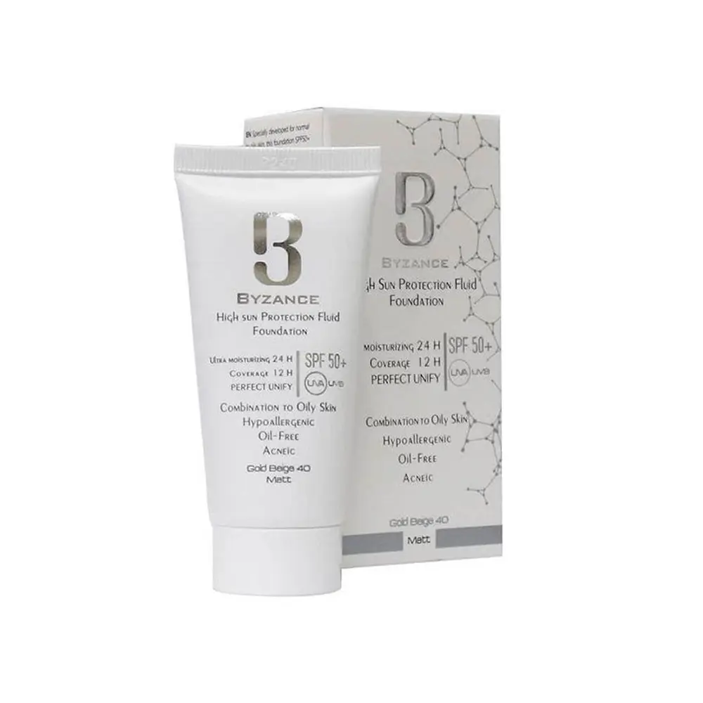 فلوئید ضد آفتاب رنگی SPF50 پوست چرب بیزانس 40 میلی لیتر